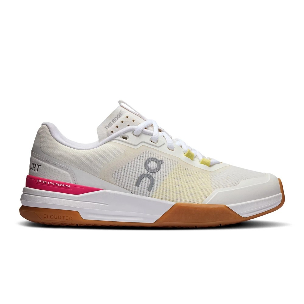 EUC On THE ROGER Centre Court White Gum Women 8 Swiss Engineering CloudTec Tenni